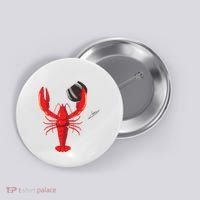 Funny Wine Drinking Lobster Red Crawfish Wine Lovers Gift Button thumb 0