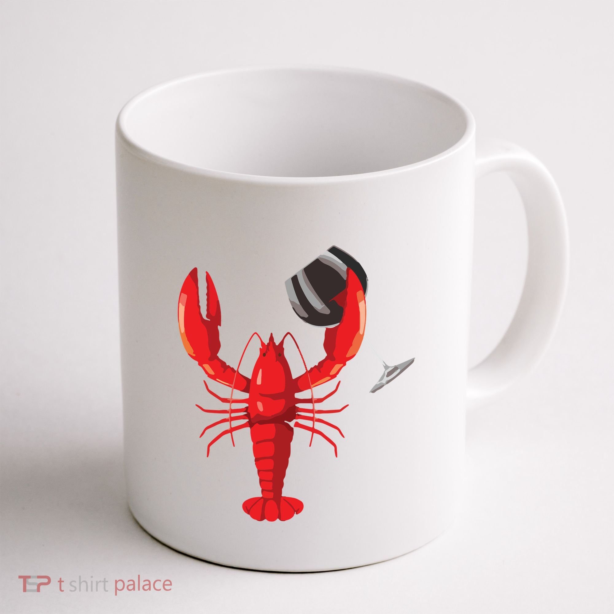 Funny Wine Drinking Lobster Red Crawfish Wine Lovers Gift Coffee Mug