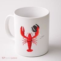 Funny Wine Drinking Lobster Red Crawfish Wine Lovers Gift Coffee Mug thumb 0