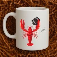 Funny Wine Drinking Lobster Red Crawfish Wine Lovers Gift Coffee Mug thumb 2