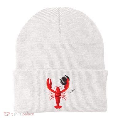 Funny Wine Drinking Lobster Red Crawfish Wine Lovers Gift Beanie