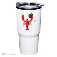 Funny Wine Drinking Lobster Red Crawfish Wine Lovers Gift Tumbler thumb 0