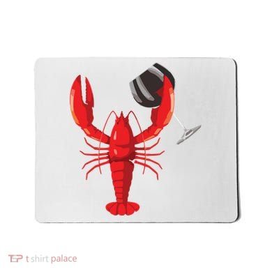 Funny Wine Drinking Lobster Red Crawfish Wine Lovers Gift Mousepad