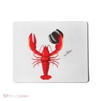 Funny Wine Drinking Lobster Red Crawfish Wine Lovers Gift Mousepad thumb 0