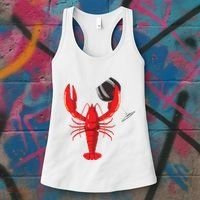 Funny Wine Drinking Lobster Red Crawfish Wine Lovers Gift Women's Tank Top thumb 3