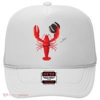 Funny Wine Drinking Lobster Red Crawfish Wine Lovers Gift Hat thumb 0