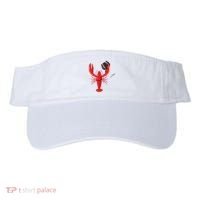 Funny Wine Drinking Lobster Red Crawfish Wine Lovers Gift Visor thumb 0