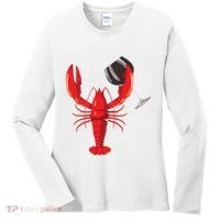Funny Wine Drinking Lobster Red Crawfish Wine Lovers Gift Women's Long Sleeve Shirt thumb 0