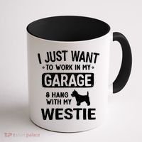 Funny Westie Dad Garage Hang With Gift Coffee Mug thumb 1