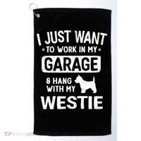 Funny Westie Dad Garage Hang With Gift Golf Towel thumb 0