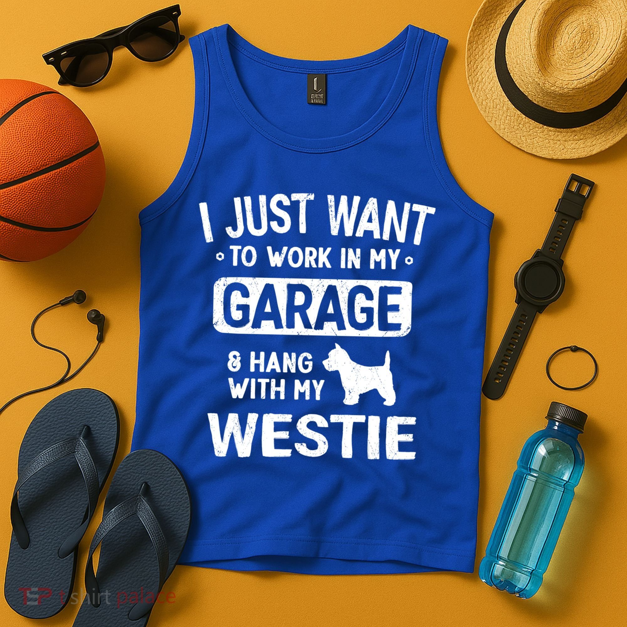 Funny Westie Dad Garage Hang With Gift Tank Top