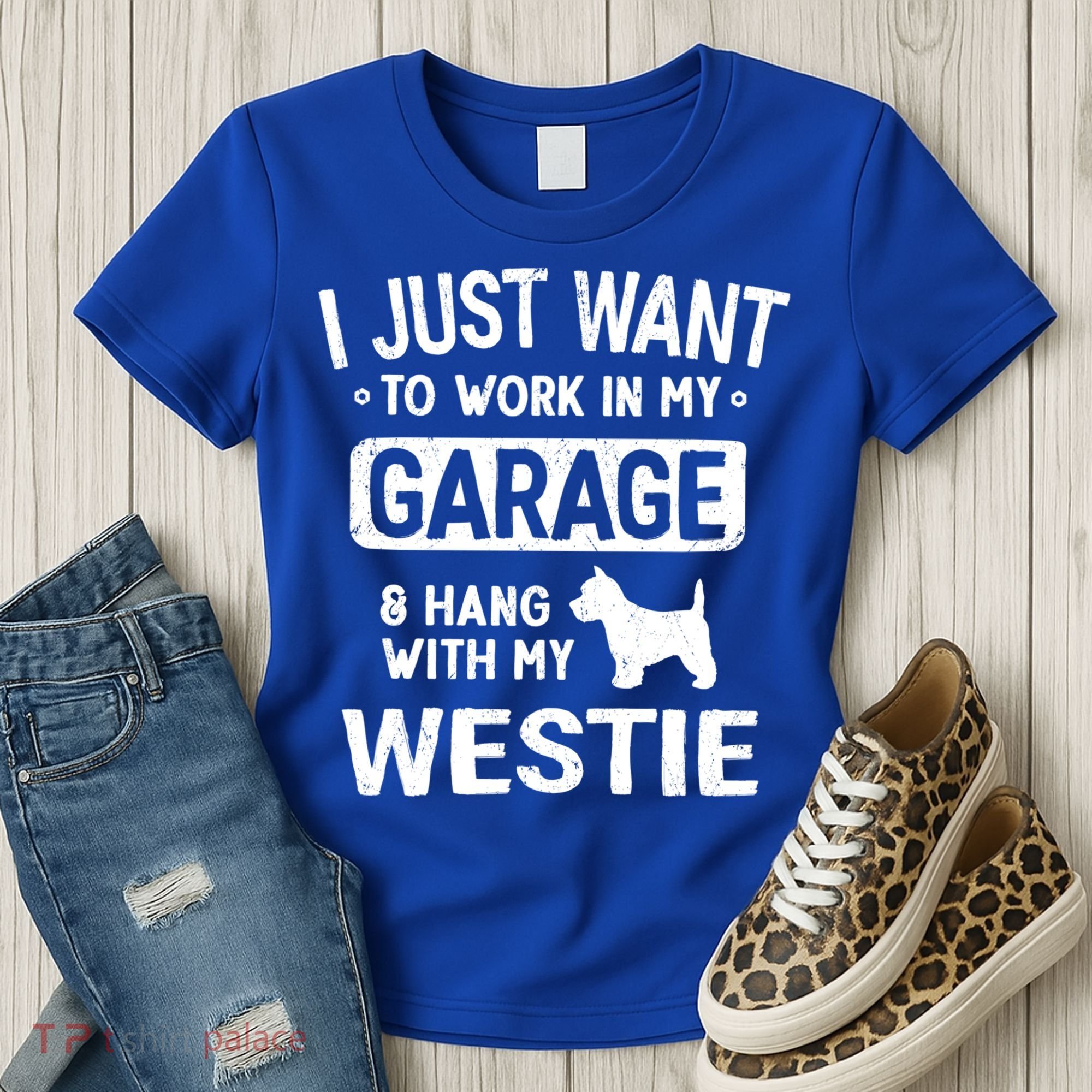 Funny Westie Dad Garage Hang With Gift Women's T-Shirt