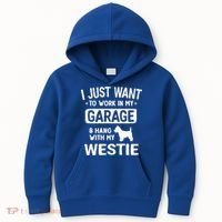 Funny Westie Dad Garage Hang With Gift Kids Hoodie thumb 0