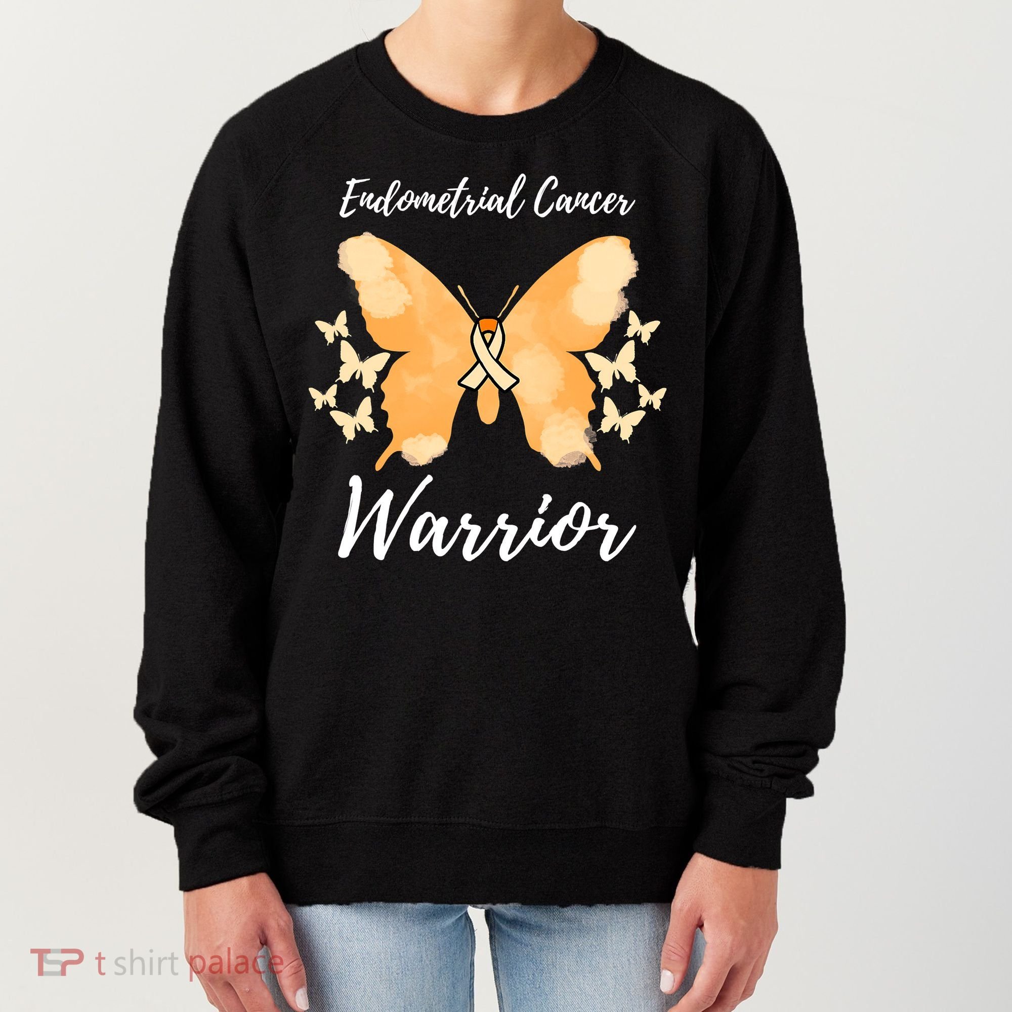 Funny Warrior Endometrial Cancer Awareness Uterine Cancer Women's Sweatshirt