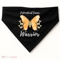 Funny Warrior Endometrial Cancer Awareness Uterine Cancer USA-Made Doggie Bandana thumb 0