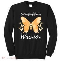Funny Warrior Endometrial Cancer Awareness Uterine Cancer Sweatshirt thumb 0