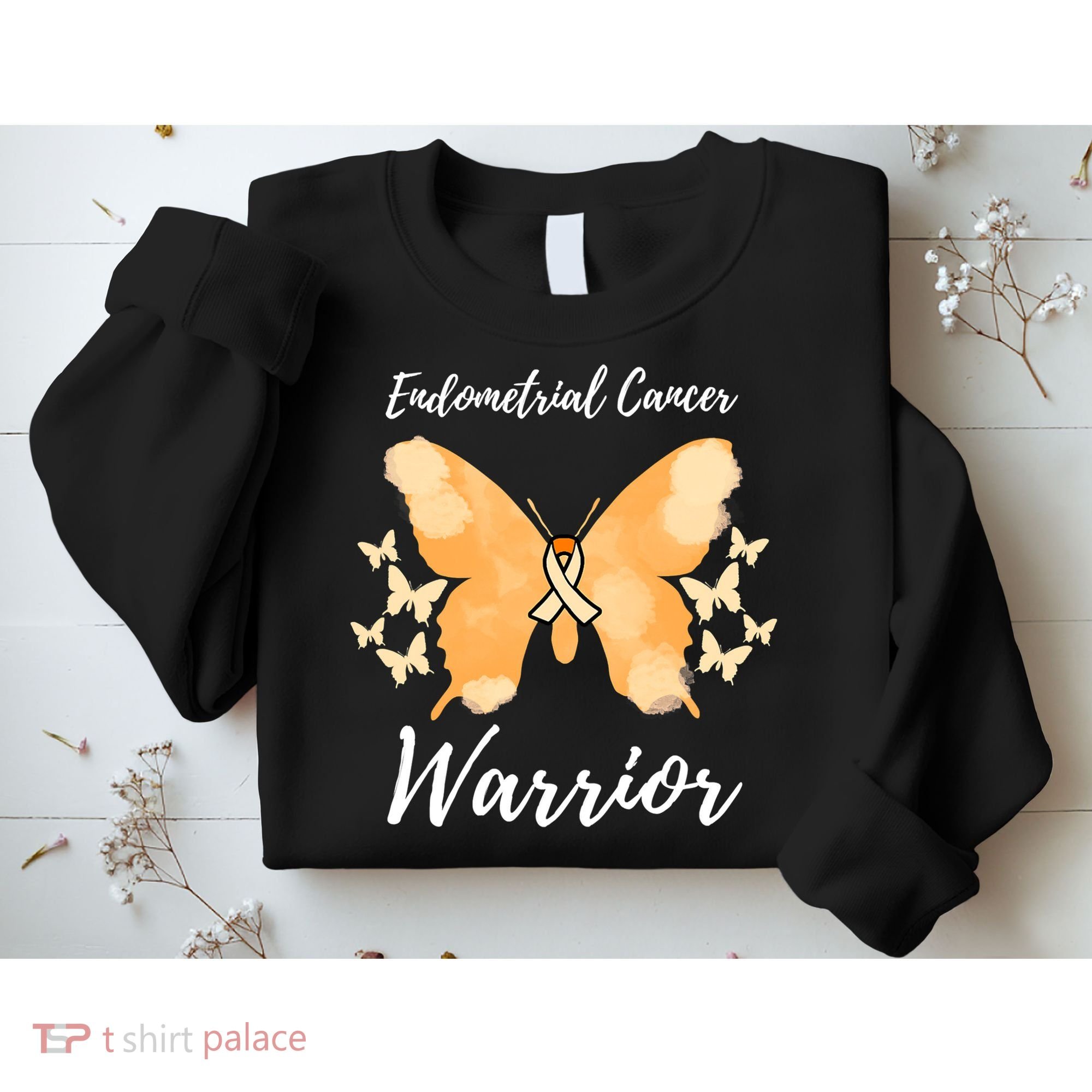 Funny Warrior Endometrial Cancer Awareness Uterine Cancer Sweatshirt