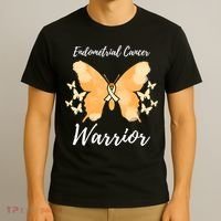 Funny Warrior Endometrial Cancer Awareness Uterine Cancer T-Shirt thumb 3