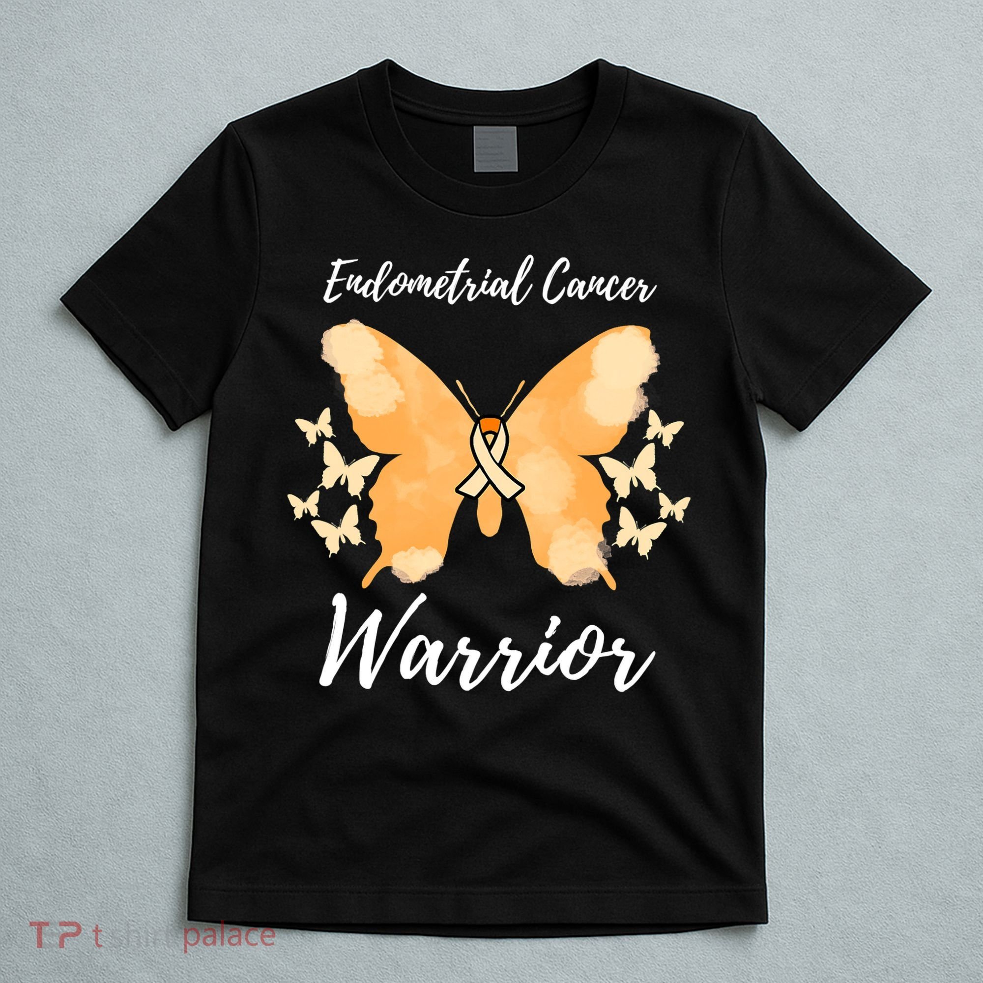 Funny Warrior Endometrial Cancer Awareness Uterine Cancer T-Shirt