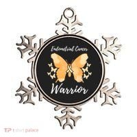Funny Warrior Endometrial Cancer Awareness Uterine Cancer Ornament thumb 0