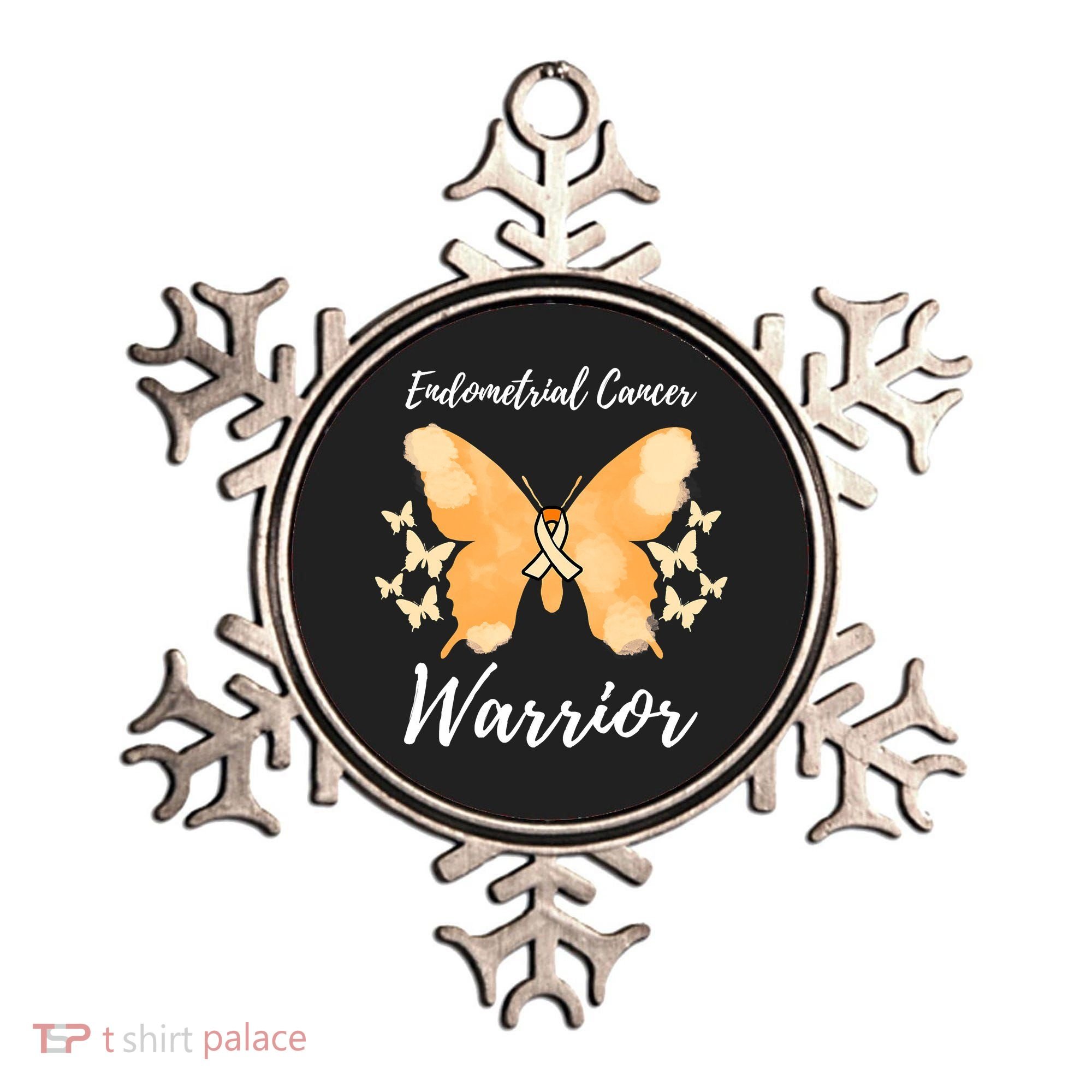Funny Warrior Endometrial Cancer Awareness Uterine Cancer Ornament