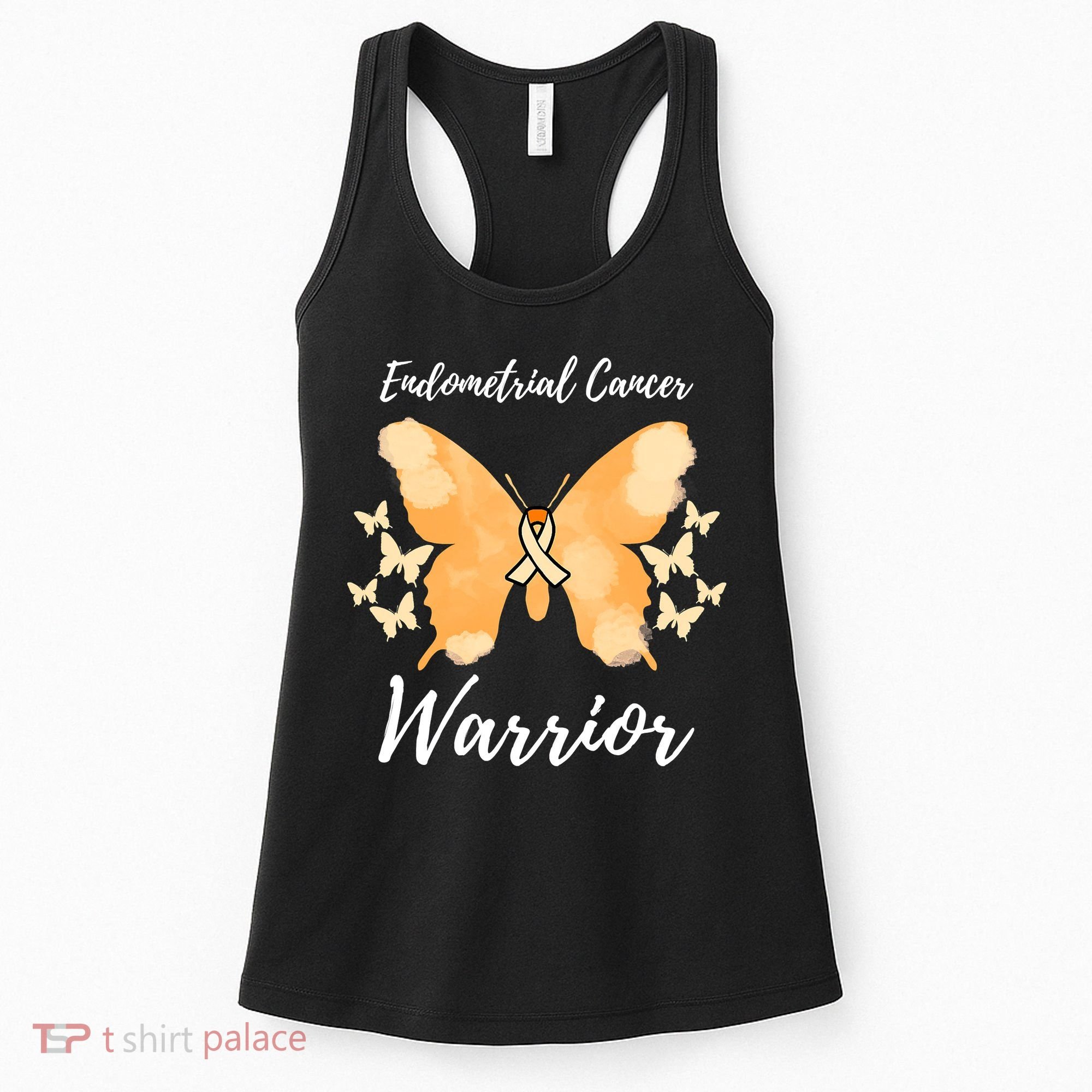 Funny Warrior Endometrial Cancer Awareness Uterine Cancer Women's Tank Top
