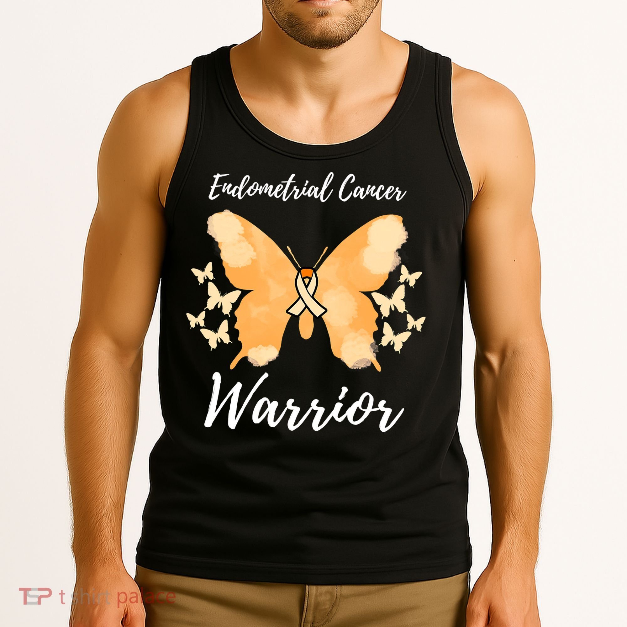 Funny Warrior Endometrial Cancer Awareness Uterine Cancer Tank Top