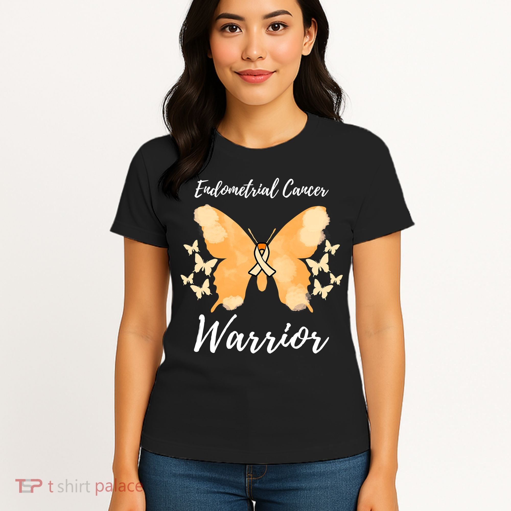 Funny Warrior Endometrial Cancer Awareness Uterine Cancer Women's T-Shirt