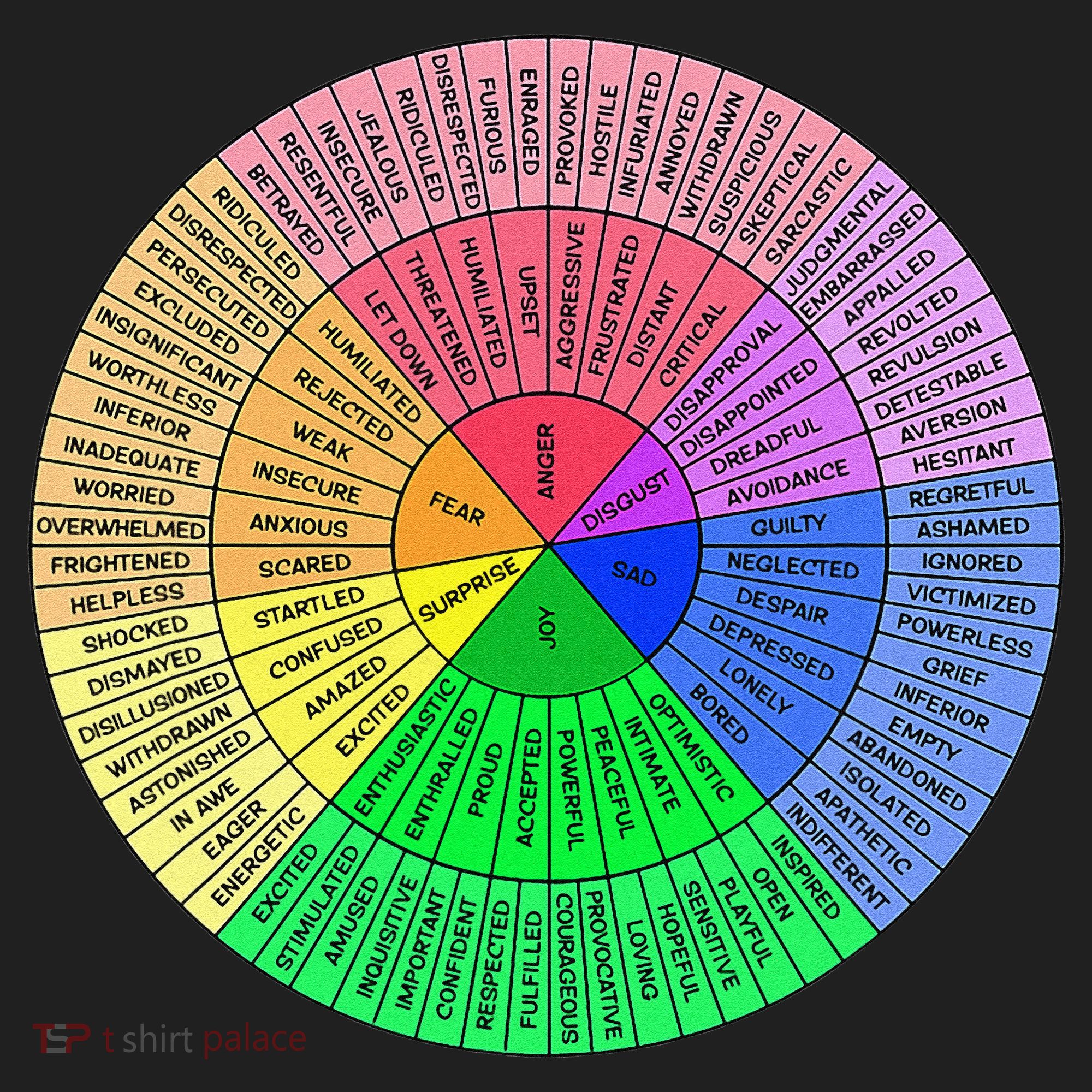 Feelings Wheel Emotion Chart Mental Health Therapy Chart Women's Sweatshirt