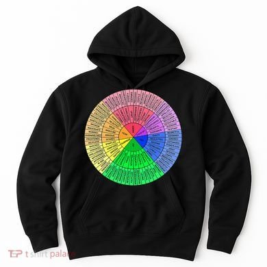 Feelings Wheel Emotion Chart Mental Health Therapy Chart Hoodie