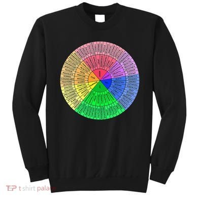 Feelings Wheel Emotion Chart Mental Health Therapy Chart Sweatshirt