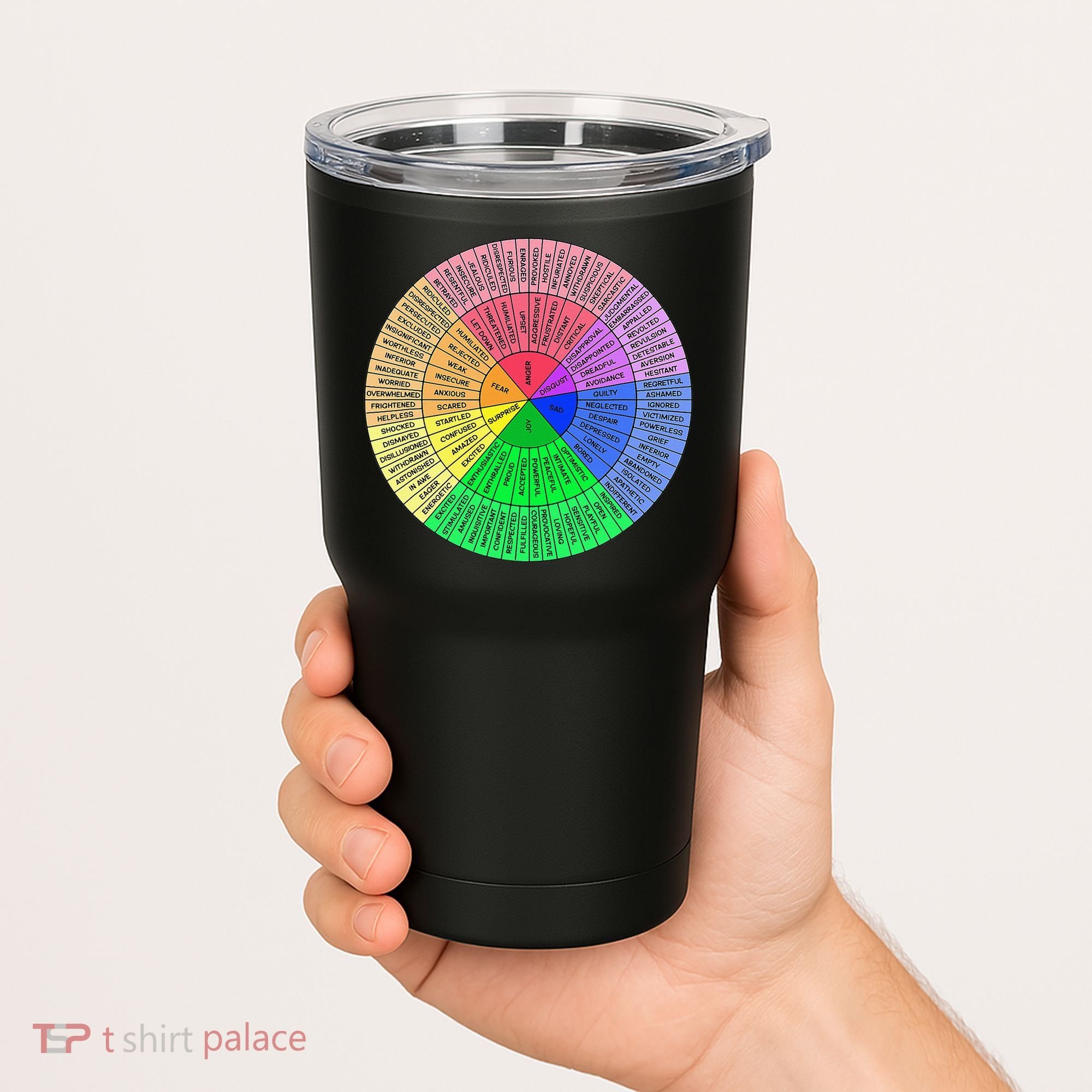 Feelings Wheel Emotion Chart Mental Health Therapy Chart Tumbler