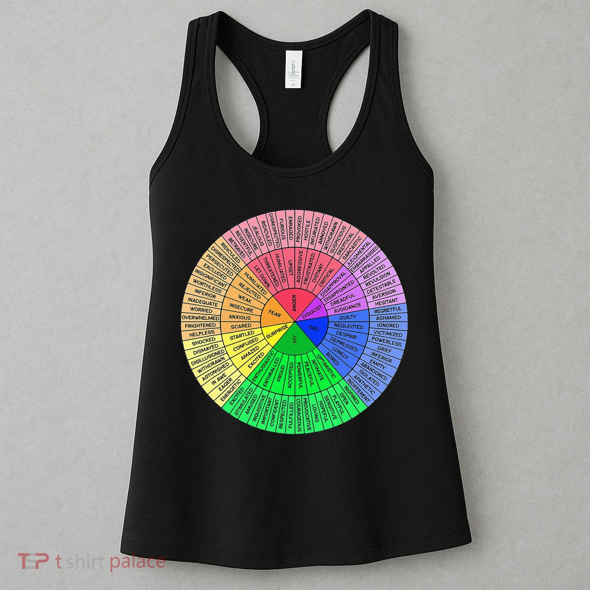 Feelings Wheel Emotion Chart Mental Health Therapy Chart Women's Tank Top