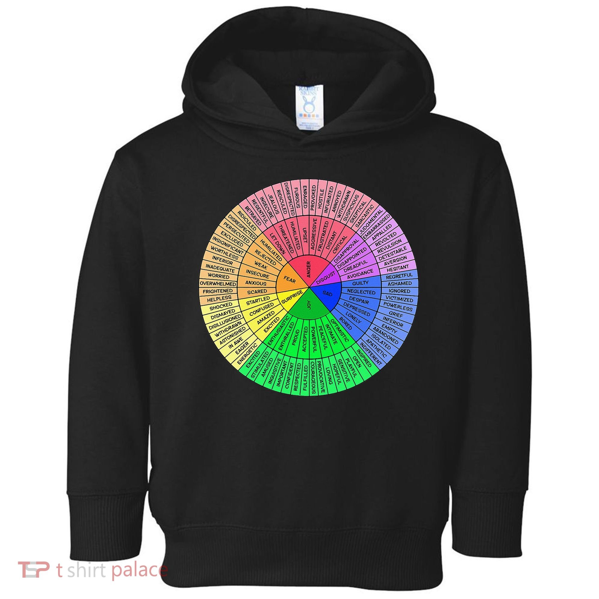 Feelings Wheel Emotion Chart Mental Health Therapy Chart Toddler Hoodie