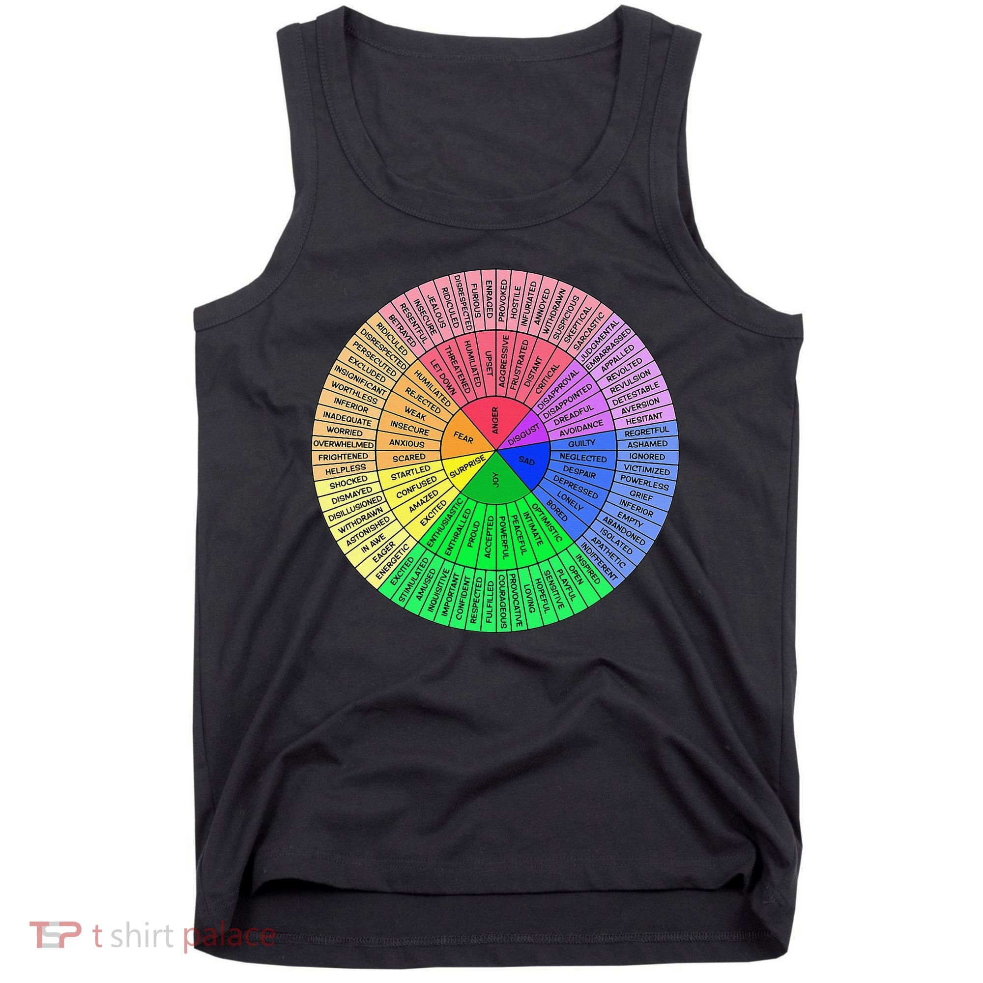 Feelings Wheel Emotion Chart Mental Health Therapy Chart Tank Top