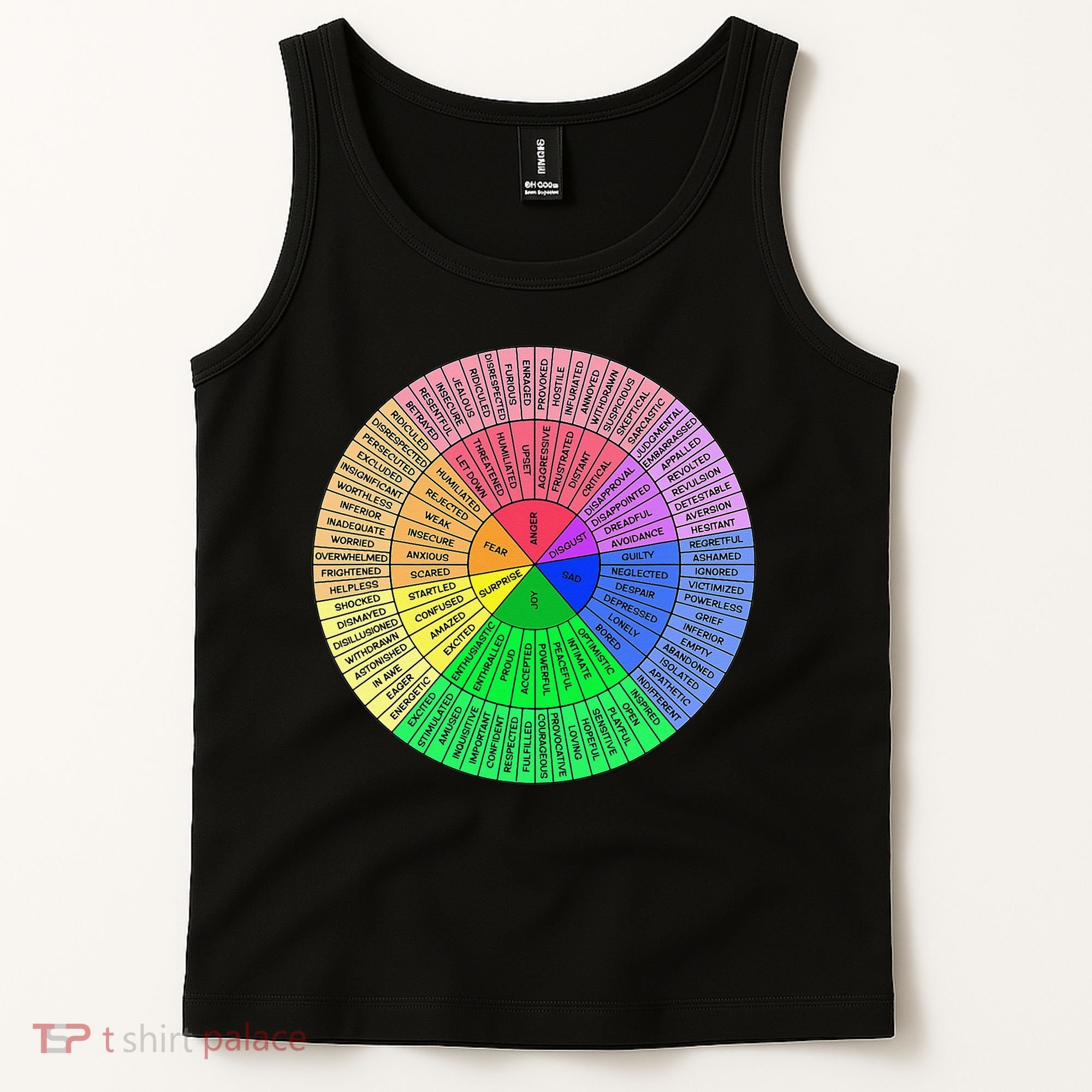Feelings Wheel Emotion Chart Mental Health Therapy Chart Tank Top