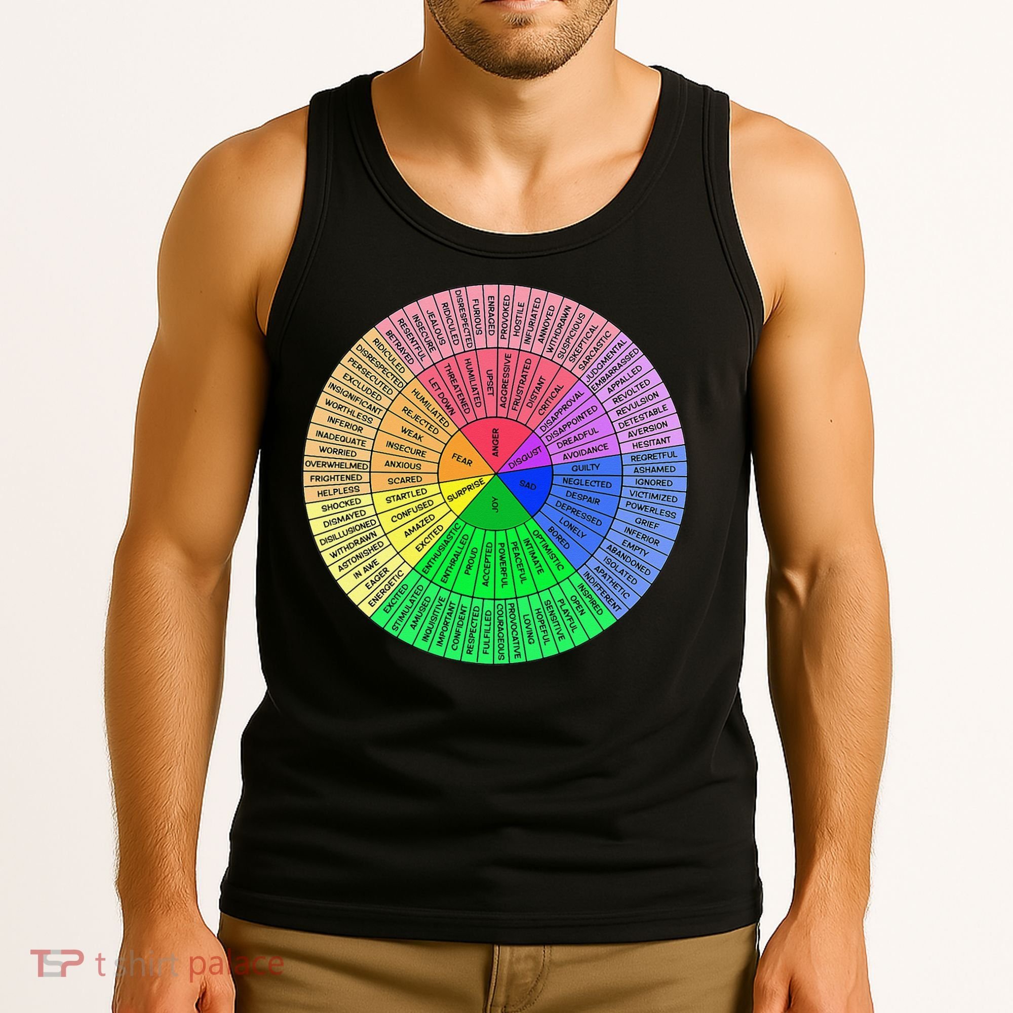 Feelings Wheel Emotion Chart Mental Health Therapy Chart Tank Top
