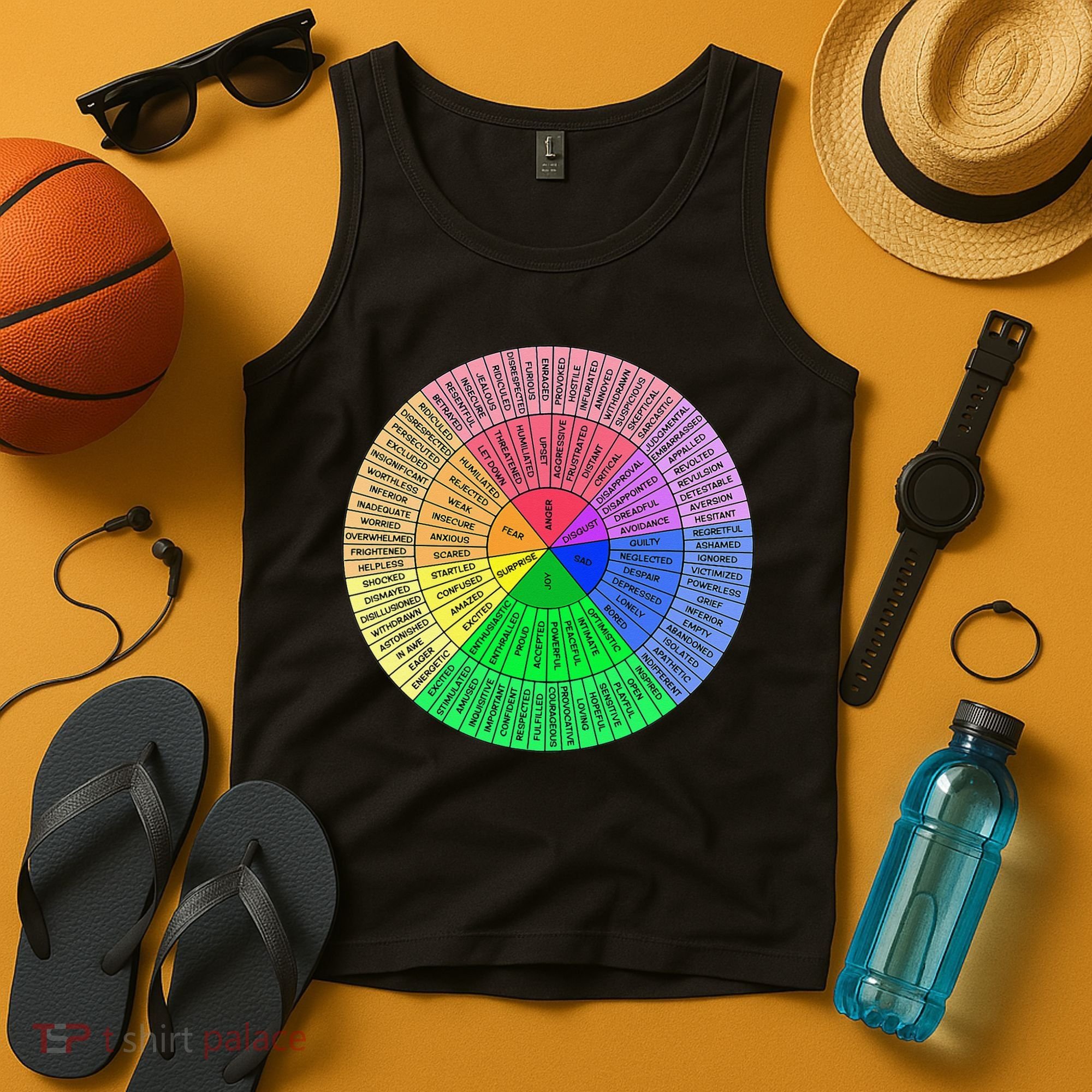 Feelings Wheel Emotion Chart Mental Health Therapy Chart Tank Top