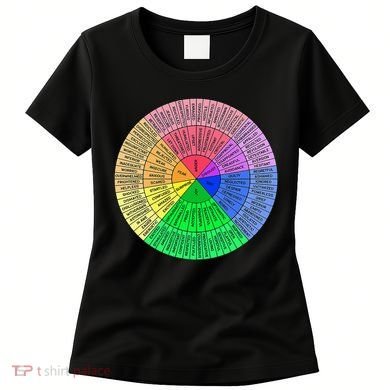 Feelings Wheel Emotion Chart Mental Health Therapy Chart Women's T-Shirt