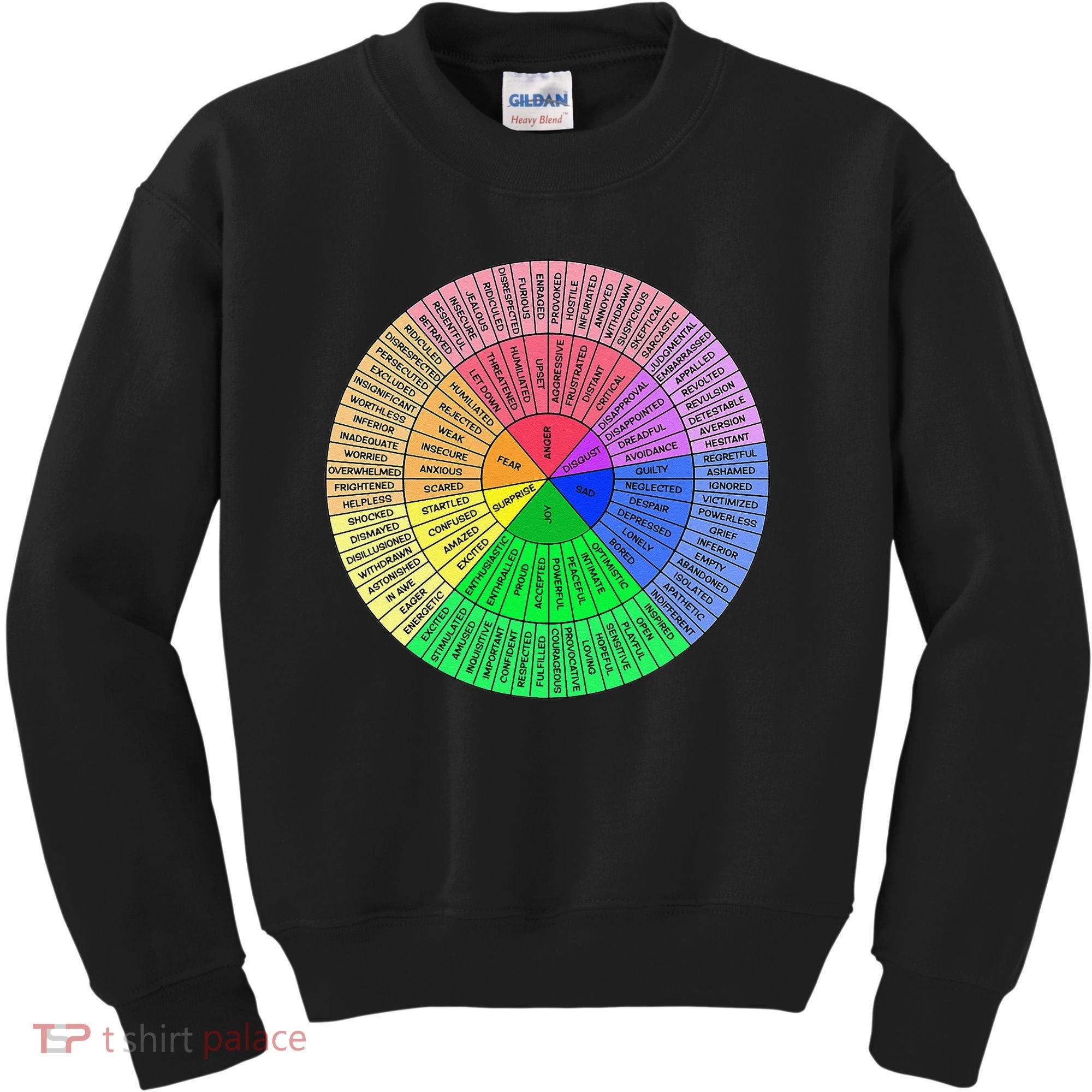 Feelings Wheel Emotion Chart Mental Health Therapy Chart Kids Sweatshirt
