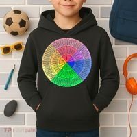 Feelings Wheel Emotion Chart Mental Health Therapy Chart Kids Hoodie thumb 2