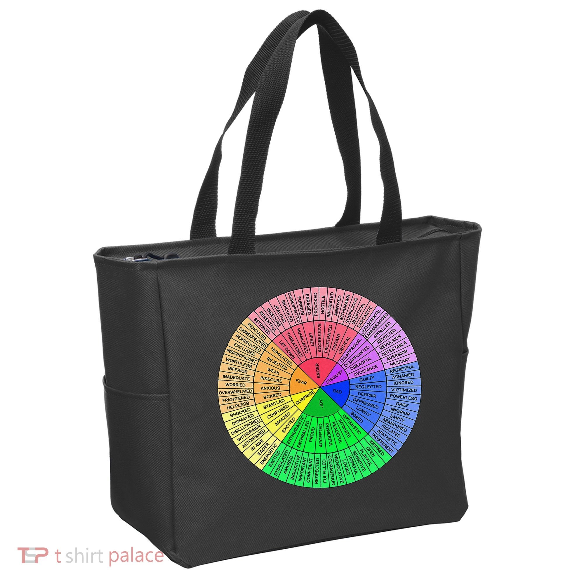 Feelings Wheel Emotion Chart Mental Health Therapy Chart Tote Bag