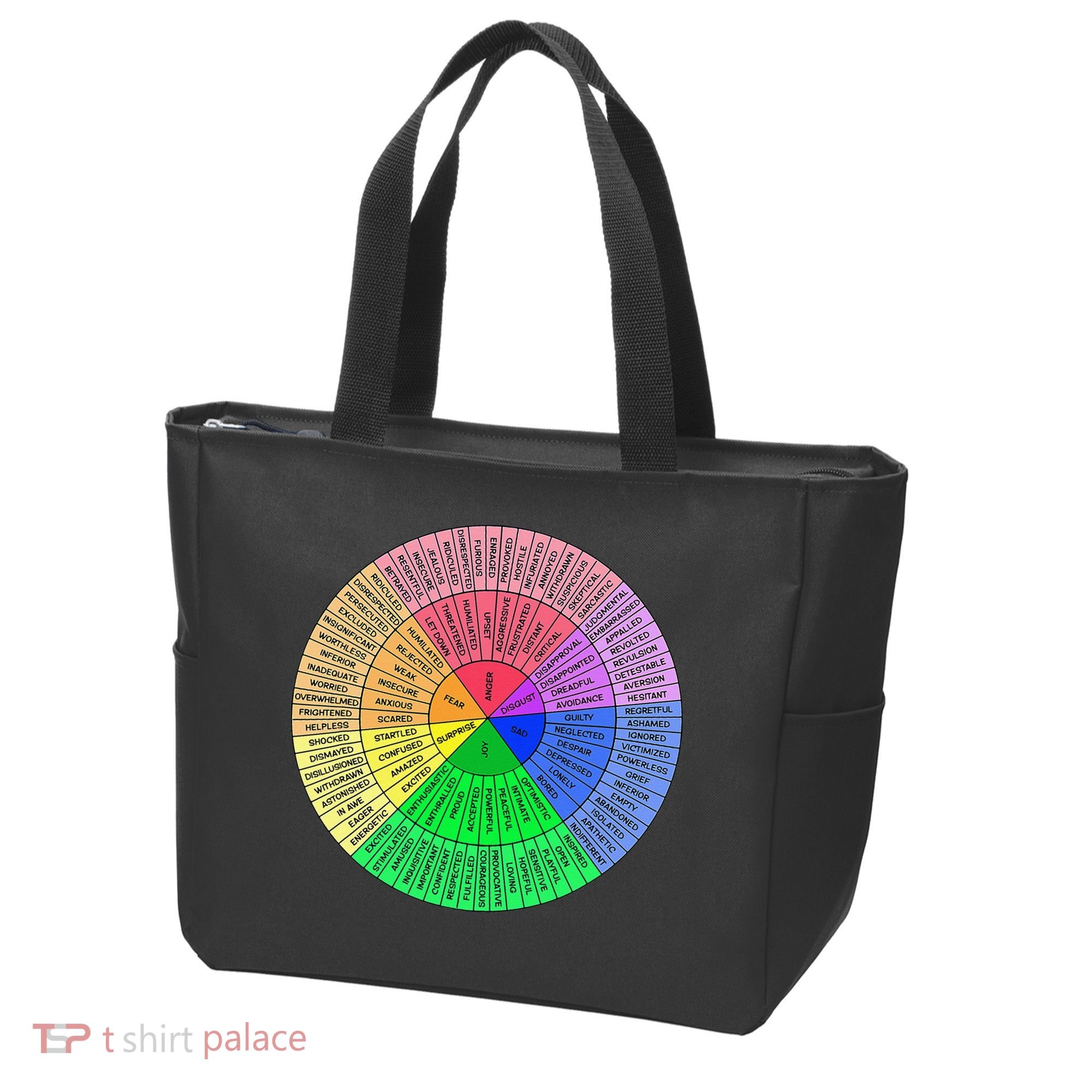 Feelings Wheel Emotion Chart Mental Health Therapy Chart Tote Bag