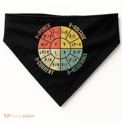 Formula Wheel Electrical Engineering Electricity Ohm's Law USA-Made Doggie Bandana