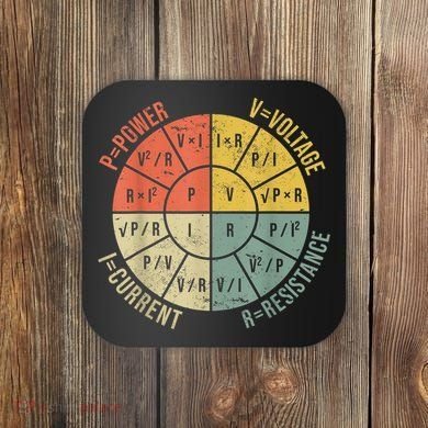 Formula Wheel Electrical Engineering Electricity Ohm's Law Coaster