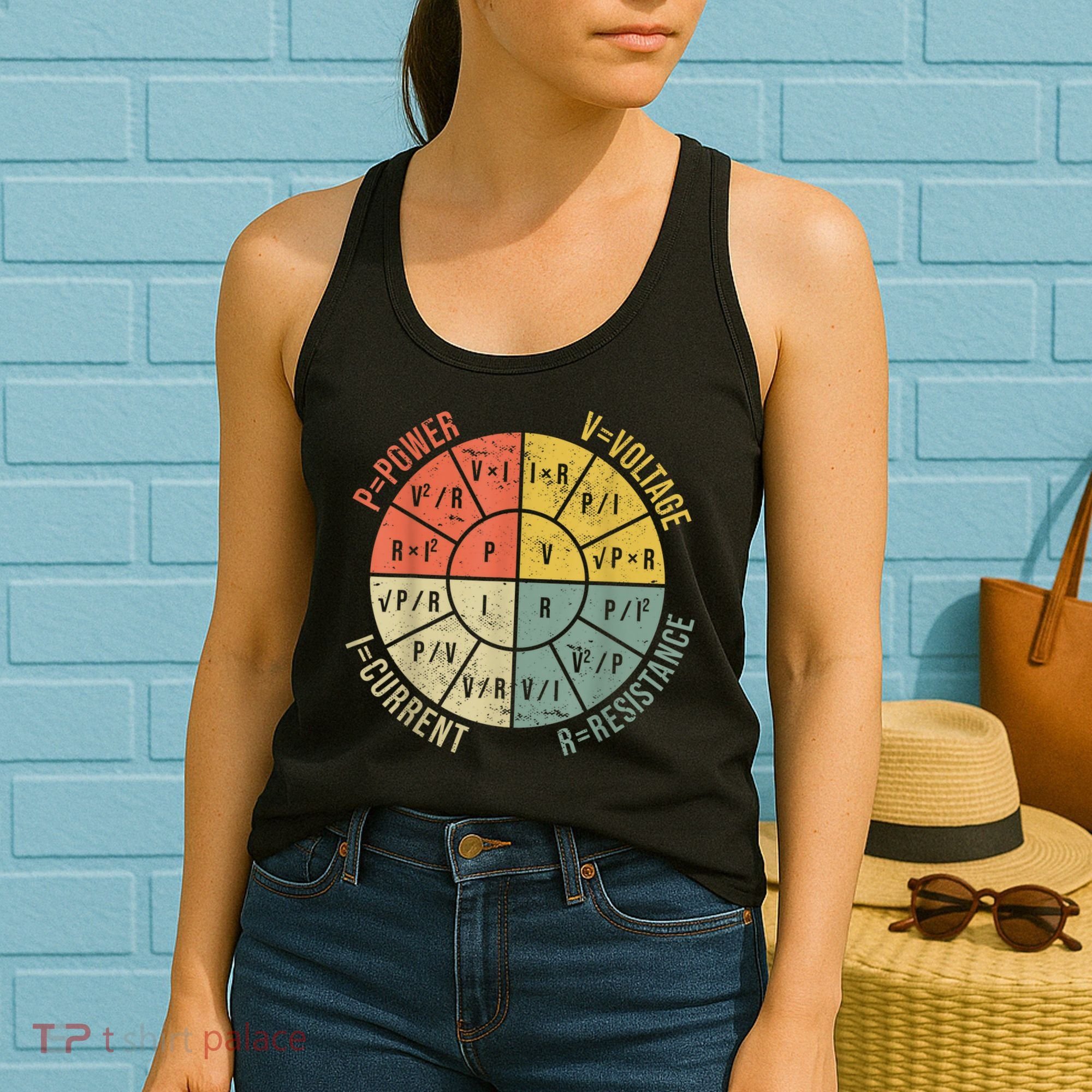 Formula Wheel Electrical Engineering Electricity Ohm's Law Women's Tank Top