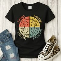 Formula Wheel Electrical Engineering Electricity Ohm's Law Women's T-Shirt thumb 3
