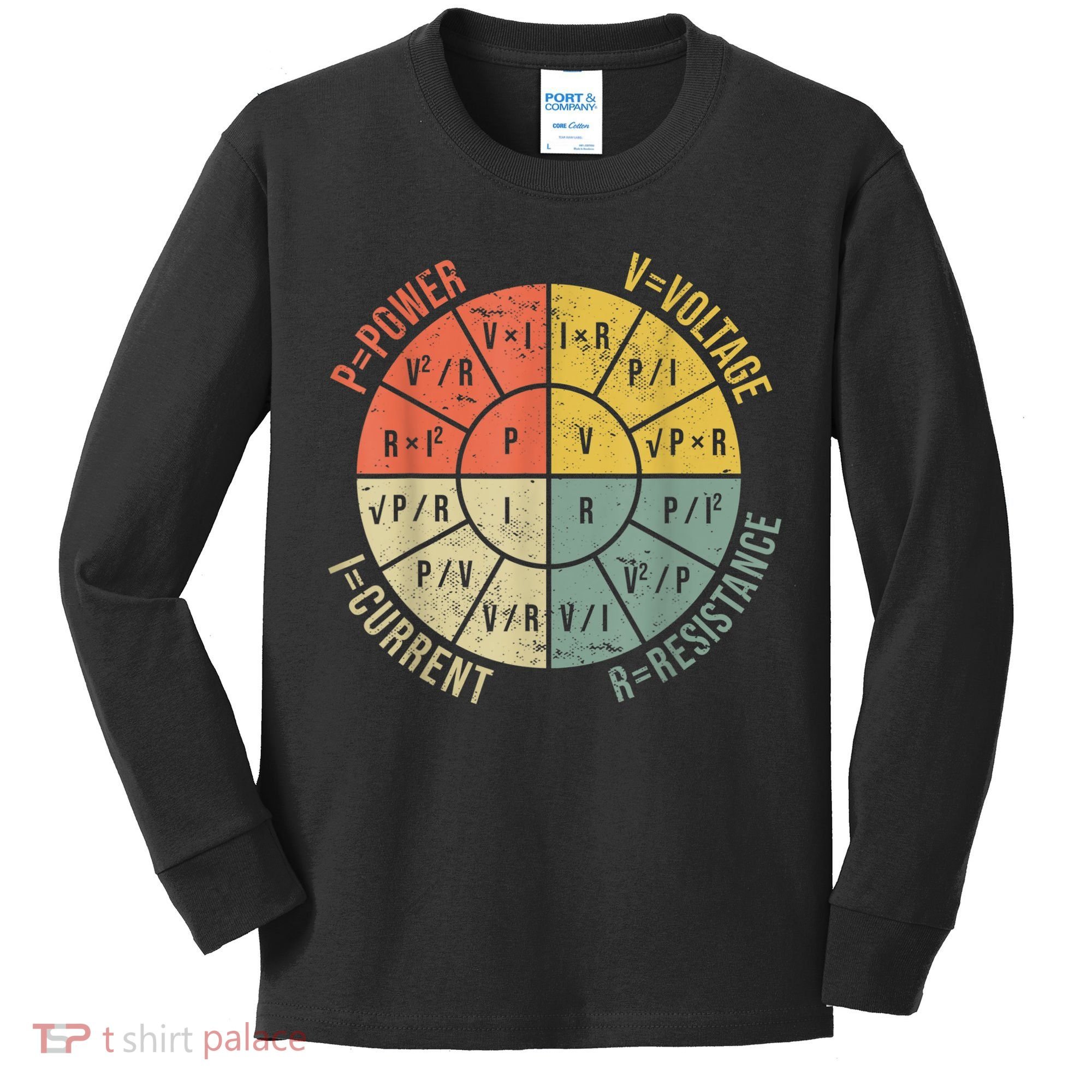 Formula Wheel Electrical Engineering Electricity Ohm's Law Kids Long Sleeve Shirt