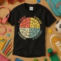 Formula Wheel Electrical Engineering Electricity Ohm's Law Kids T-Shirt thumb 3
