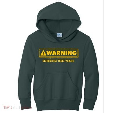 Funny Warning Entering Teen Years Kids Hoodie